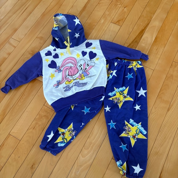 Vintage Other - Vintage 1993 90’s Looney Tunes Baby Tracksuit Babs Bunny Purple Tiny Toons 24m
